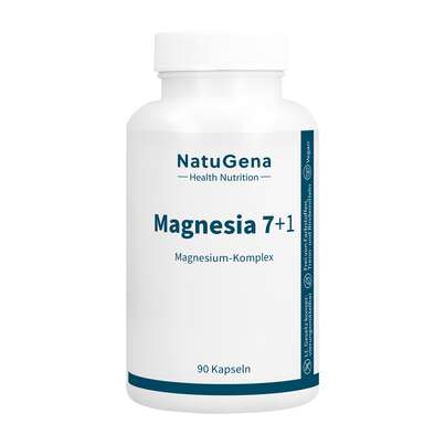 Sie sehen eine Packung NatuGena Magnesia 7+1 Kapseln, Produktbild: 01 NatuGena Magnesia 7+1 Kapseln, A-Nr.: 5993052 - 01