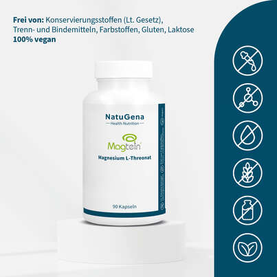 Sie sehen eine Packung NatuGena Magtein® Kapseln, Produktbild: 03 NatuGena Magtein® Kapseln, A-Nr.: 6011855 - 03