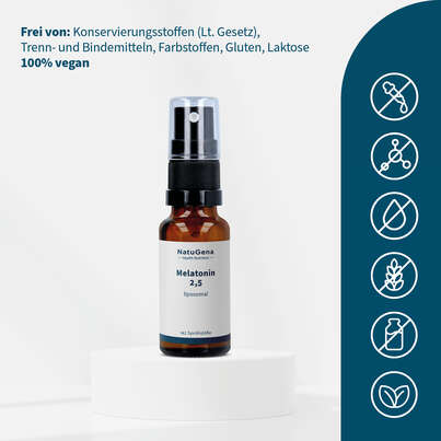 Sie sehen eine Packung NatuGena Melatonin 2,5 Spray, Produktbild: 03 NatuGena Melatonin 2,5 Spray, A-Nr.: 5990065 - 03