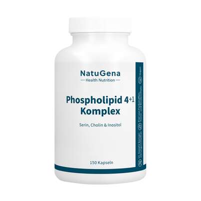 Sie sehen eine Packung NatuGena Phospholipid 4+1 Komplex Kapseln, Produktbild: 01 NatuGena Phospholipid 4+1 Komplex Kapseln, A-Nr.: 6011921 - 01