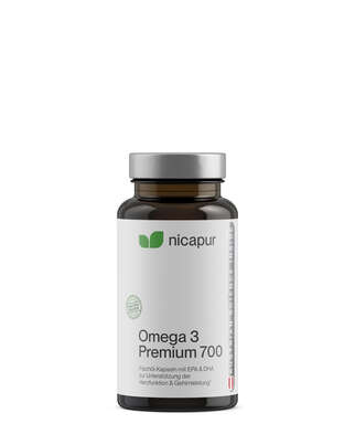 Sie sehen eine Packung nicapur Omega 3 Premium 700, Produktbild: 01 nicapur Omega 3 Premium 700, A-Nr.: 4736175 - 01