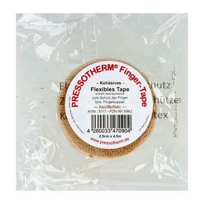 Tape Pressotherm/finger-tape Flexibel Kohaesive 2,5cmx 4,5m Hautfarben 1st, A-Nr.: 4250946 - 01
