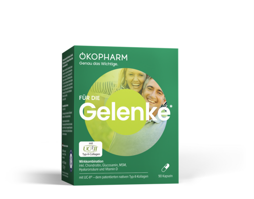 Sie sehen eine Packung ÖKOPHARM® Wirkkombination für die Gelenke Kapseln 90ST, Produktbild: 01 ÖKOPHARM® Wirkkombination für die Gelenke Kapseln 90ST, A-Nr.: 5738785 - 01