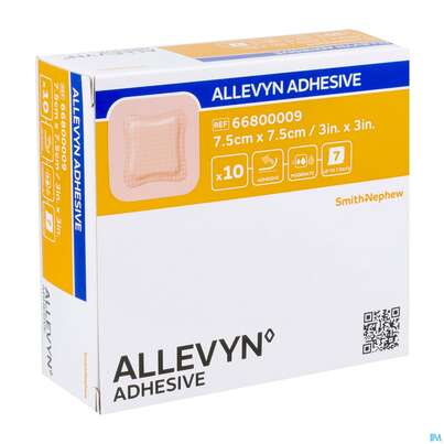 Sie sehen eine Packung Wundverband Allevyn/polyurethan Adhesive 7,5x 7,5cm -tam 10st, Produktbild: 05 Wundverband Allevyn/polyurethan Adhesive 7,5x 7,5cm -tam 10st, A-Nr.: 4736620 - 05