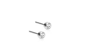 Blomdahl Ohrstecker Bezel Silber Titan 4mm, A-Nr.: 6020067 - 01
