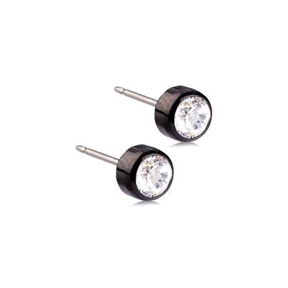 Blomdahl Ohrstecker Bezel Black Titan Kristall, A-Nr.: 6020104 - 01