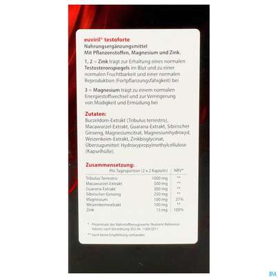 Euviril Kapseln Testoforte N 120st, A-Nr.: 4518225 - 04