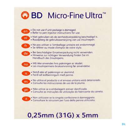 Injektionsspritzen U.zubeh. Insulin Bd Pen-nadel 5mm -tam 100st, A-Nr.: 4736933 - 08