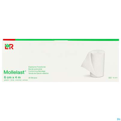 Sie sehen eine Packung Mullbinden Mollelast Cello 4mx 6cm 20st, Produktbild: 01 Mullbinden Mollelast Cello 4mx 6cm 20st, A-Nr.: 3274821 - 01