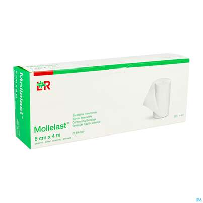 Sie sehen eine Packung Mullbinden Mollelast Cello 4mx 6cm 20st, Produktbild: 02 Mullbinden Mollelast Cello 4mx 6cm 20st, A-Nr.: 3274821 - 02