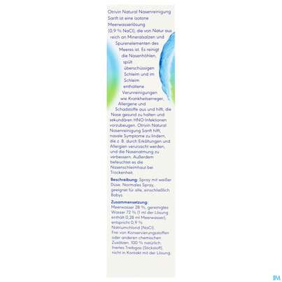 Sie sehen eine Packung Nasen Reinigung Otrivin Natural Sanft 125ml, Produktbild: 07 Nasen Reinigung Otrivin Natural Sanft 125ml, A-Nr.: 5950858 - 07