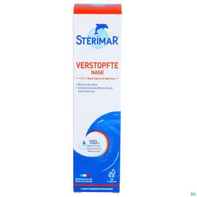 Sie sehen eine Packung Nasenspray Sterimar Meerwasser Verstopfte Nase 50ml, Produktbild: 01 Nasenspray Sterimar Meerwasser Verstopfte Nase 50ml, A-Nr.: 5686321 - 01