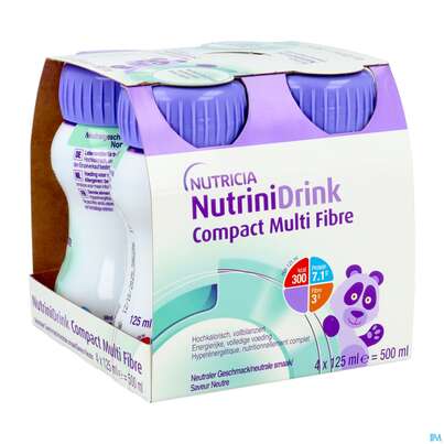 Sie sehen eine Packung Nutrini/drink Flasche Comp Multifibre 125ml Neutral 4st, Produktbild: 02 Nutrini/drink Flasche Comp Multifibre 125ml Neutral 4st, A-Nr.: 5857685 - 02