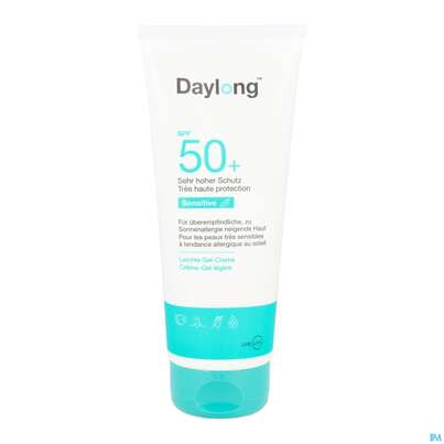 Sie sehen eine Packung Sonnenprodukte Daylong/sensitive Gel-creme Spf50+ 200ml, Produktbild: 10 Sonnenprodukte Daylong/sensitive Gel-creme Spf50+ 200ml, A-Nr.: 5688165 - 10