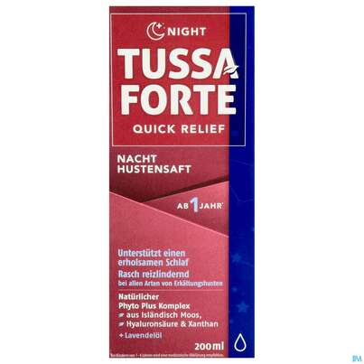 Sie sehen eine Packung Tussaforte Saft Night 200ml, Produktbild: 01 Tussaforte Saft Night 200ml, A-Nr.: 5857691 - 01