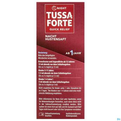 Sie sehen eine Packung Tussaforte Saft Night 200ml, Produktbild: 05 Tussaforte Saft Night 200ml, A-Nr.: 5857691 - 05
