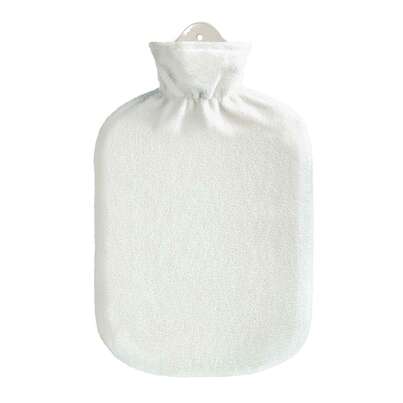 Wärmflasche Fleecebezug weiß 2,0L, A-Nr.: 5398409 - 01