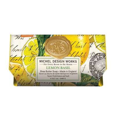 Sie sehen eine Packung Michel Design Works Badeseife Lemon Basil, Produktbild: 01 Michel Design Works Badeseife Lemon Basil, A-Nr.: 5863579 - 01
