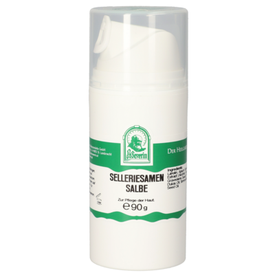 Sie sehen eine Packung SELLERIESAMEN SALBE 90 G, Produktbild: 01 SELLERIESAMEN SALBE 90 G, A-Nr.: 5712260 - 01