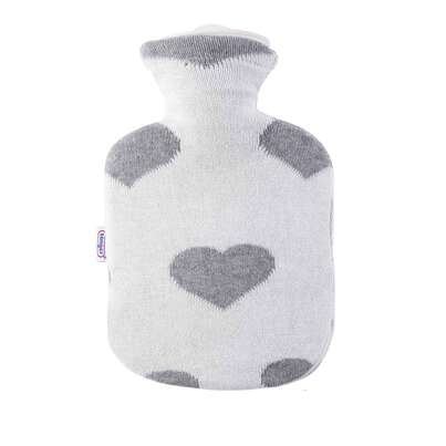 Sie sehen eine Packung Kinder Wärmeflasche Strick Öko-Tex Herz Amore, Produktbild: 01 Kinder Wärmeflasche Strick Öko-Tex Herz Amore, A-Nr.: 5996990 - 01