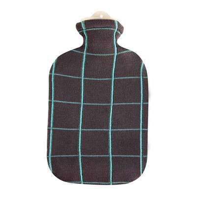 Wärmflasche Strick Öko-Tex Karo Türkis 2,0L, A-Nr.: 5398390 - 01