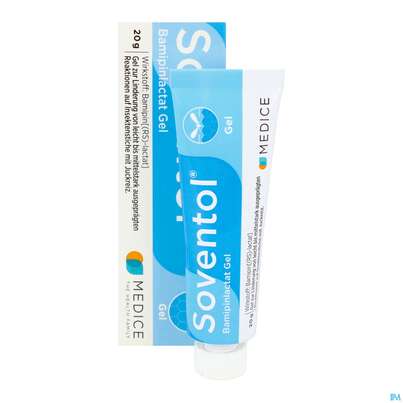 Sie sehen eine Packung Soventol Bamipinlactat Gel Neu 20g, Produktbild: 08 Soventol Bamipinlactat Gel Neu 20g, A-Nr.: 5521809 - 08