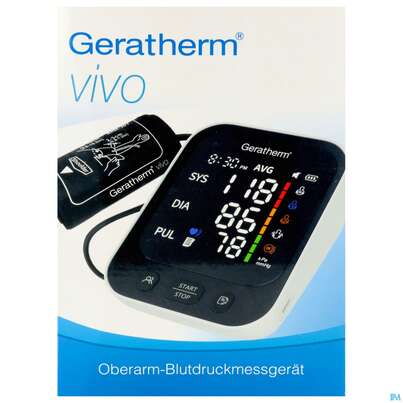 Sie sehen eine Packung Blutdruckmesser Geratherm Oberarm Vivo 1st, Produktbild: 02 Blutdruckmesser Geratherm Oberarm Vivo 1st, A-Nr.: 5887717 - 02