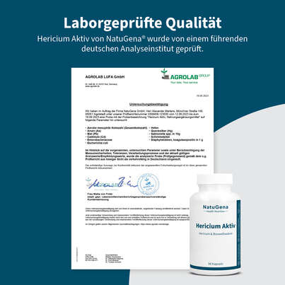 Sie sehen eine Packung NatuGena HericiumAktiv Kapseln, Produktbild: 08 NatuGena HericiumAktiv Kapseln, A-Nr.: 5699223 - 08