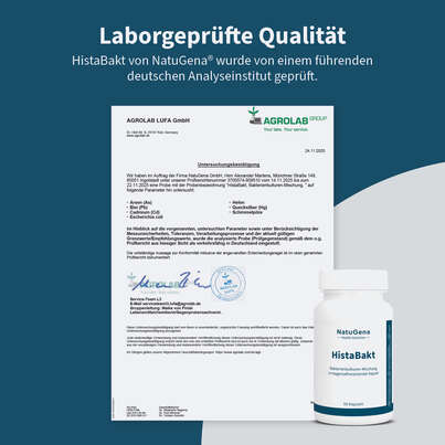 Sie sehen eine Packung NatuGena HistaBakt Kapseln, Produktbild: 08 NatuGena HistaBakt Kapseln, A-Nr.: 5614296 - 08