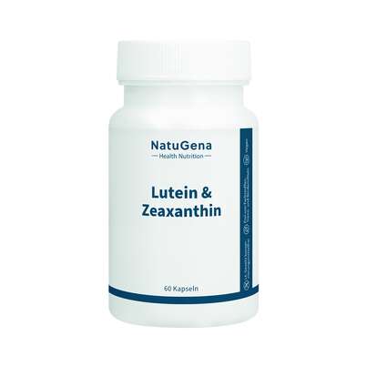 Sie sehen eine Packung NatuGena Lutei & Zeaxanthin Kapseln, Produktbild: 01 NatuGena Lutei & Zeaxanthin Kapseln, A-Nr.: 5404216 - 01