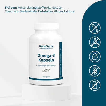 Sie sehen eine Packung Omega-3 Kapseln Fischöl Weichkapseln, Produktbild: 04 Omega-3 Kapseln Fischöl Weichkapseln, A-Nr.: 5901305 - 04