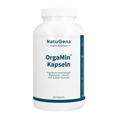 Sie sehen eine Packung NatuGena OrgaMin Kapseln, Produktbild: 01 NatuGena OrgaMin Kapseln, A-Nr.: 5699507 - 01