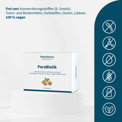 Sie sehen eine Packung NatuGena ParaBiotik Kapseln, Produktbild: 03 NatuGena ParaBiotik Kapseln, A-Nr.: 5699513 - 03