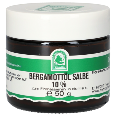 Sie sehen eine Packung BERGAMOTTOEL SALBE 10% 50 G, Produktbild: 01 BERGAMOTTOEL SALBE 10% 50 G, A-Nr.: 5303774 - 01