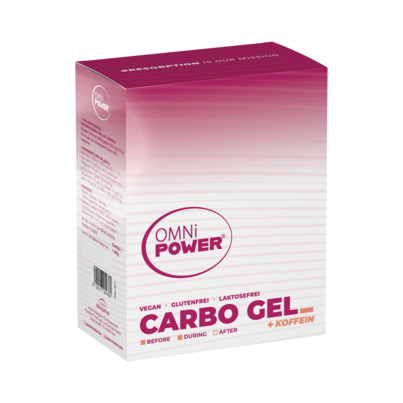 Sie sehen eine Packung OMNi-POWER® CARBOGEL neutral + Koffein, Produktbild: 01 OMNi-POWER® CARBOGEL neutral + Koffein, A-Nr.: 5843329 - 01