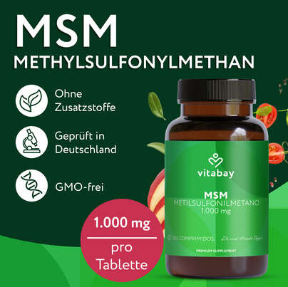 Vitabay MSM - Methylsulfonylmethan 1.000 mg, A-Nr.: 6049013 - 03
