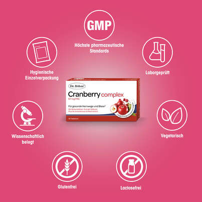 Sie sehen eine Packung Dr. Böhm Cranberry complex, Produktbild: 04 Dr. Böhm Cranberry complex, A-Nr.: 4846030 - 04