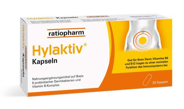 Sie sehen eine Packung Hylaktiv Kapseln, Produktbild: 01 Hylaktiv Kapseln, A-Nr.: 3265650 - 01