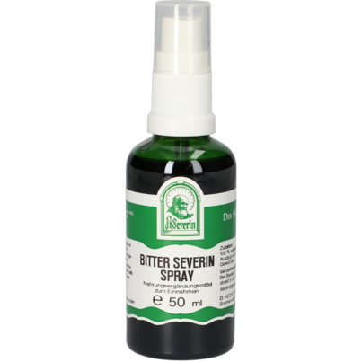Sie sehen eine Packung BITTER SEVERIN SPRAY 50 ML, Produktbild: 01 BITTER SEVERIN SPRAY 50 ML, A-Nr.: 4609755 - 01