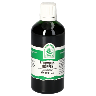 Sie sehen eine Packung BLUTWURZ TROPFEN 100 ML, Produktbild: 01 BLUTWURZ TROPFEN 100 ML, A-Nr.: 4566537 - 01