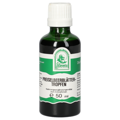Sie sehen eine Packung PREISELBEERBLÄTTER TROPFEN 50 ML, Produktbild: 01 PREISELBEERBLÄTTER TROPFEN 50 ML, A-Nr.: 5471425 - 01