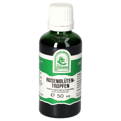 Sie sehen eine Packung ROSENBLÜTEN TROPFEN 50 ML, Produktbild: 01 ROSENBLÜTEN TROPFEN 50 ML, A-Nr.: 4312417 - 01