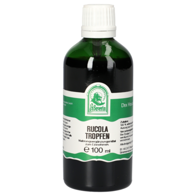 Sie sehen eine Packung RUCOLA TROPFEN 100 ML, Produktbild: 01 RUCOLA TROPFEN 100 ML, A-Nr.: 5762714 - 01