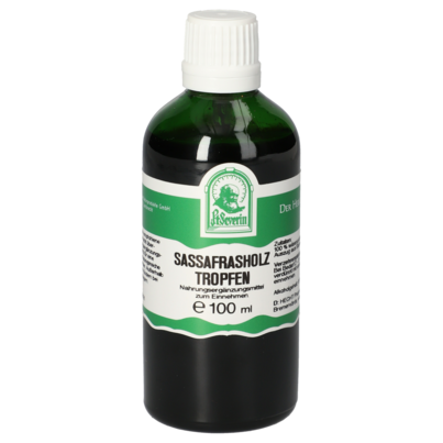 Sie sehen eine Packung SASSAFRASHOLZ TROPFEN 100 ML, Produktbild: 01 SASSAFRASHOLZ TROPFEN 100 ML, A-Nr.: 5725759 - 01