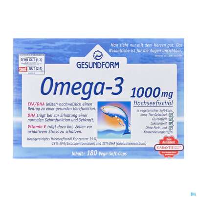 Omega -3 Kapseln 1000mg Gesundform 180st, A-Nr.: 3055042 - 02