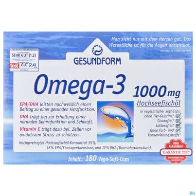 Omega -3 Kapseln 1000mg Gesundform 180st, A-Nr.: 3055042 - 03