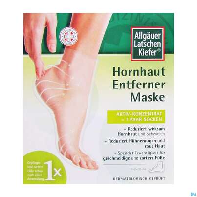 Sie sehen eine Packung Hornhaut Entferner Allgaeuer Latschenkiefer Maske 1pk, Produktbild: 01 Hornhaut Entferner Allgaeuer Latschenkiefer Maske 1pk, A-Nr.: 5074888 - 01