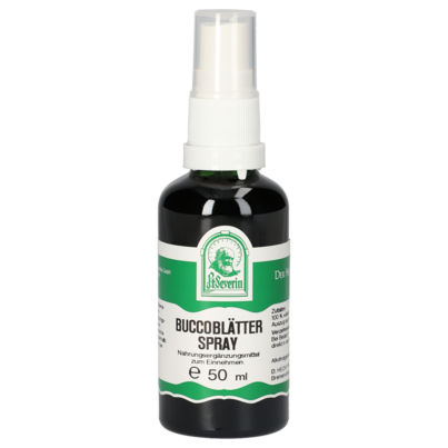Sie sehen eine Packung BUCCOBLÄTTER SPRAY 50 ML, Produktbild: 01 BUCCOBLÄTTER SPRAY 50 ML, A-Nr.: 5470880 - 01