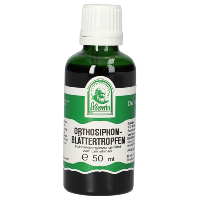 Sie sehen eine Packung ORTHOSIPHONBLÄTTER TROPFEN 50 ML, Produktbild: 01 ORTHOSIPHONBLÄTTER TROPFEN 50 ML, A-Nr.: 4376908 - 01