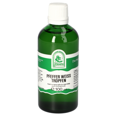 Sie sehen eine Packung PFEFFER WEISS TROPFEN 100 ML, Produktbild: 01 PFEFFER WEISS TROPFEN 100 ML, A-Nr.: 4933071 - 01